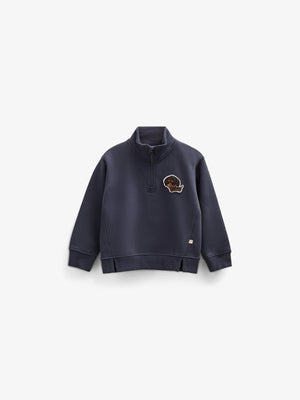 Sweatshirt met halve rits - Kids - Navy | 100806 Tristan