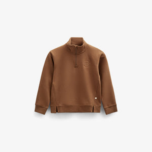 Sweatshirt met halve rits - Tween - Coffee | 100809 Tristan