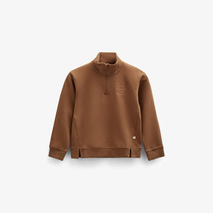 Sweatshirt met halve rits - Tween - Coffee | 100809 Tristan
