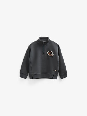 Sweatshirt met halve rits - Kids - Forest Green | 100810 Tristan