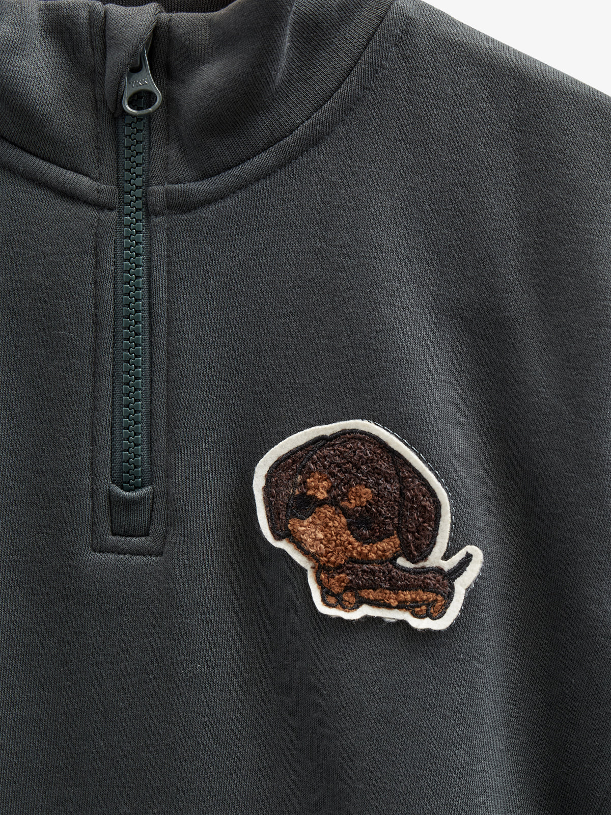 Sweatshirt met halve rits - Kids - Forest Green | 100810 Tristan