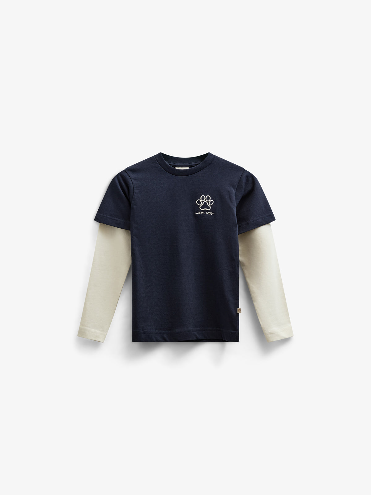 Boxy T-shirt met dubbele mouwen - Kids - Navy | 100836 Alex