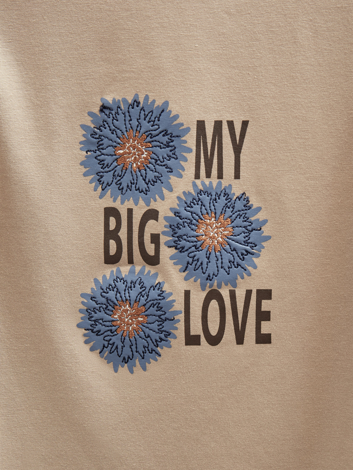 Jersey blouse met kraagmouwen en frontprint - Tween - Caffe Latte | 100843 Demi