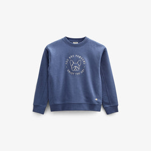 Sweatshirt met ronde hals - Tween - Indigo Blue Melange | 100889 Justin