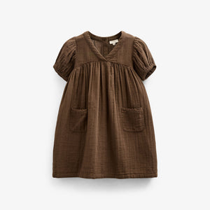 Gaze Jurk - Kids - Dark Brown | 100913 Jasmine