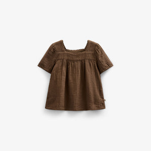 Gaze Blouse met Korte Mouwen - Kids - Dark Brown | 100916 Jasmine