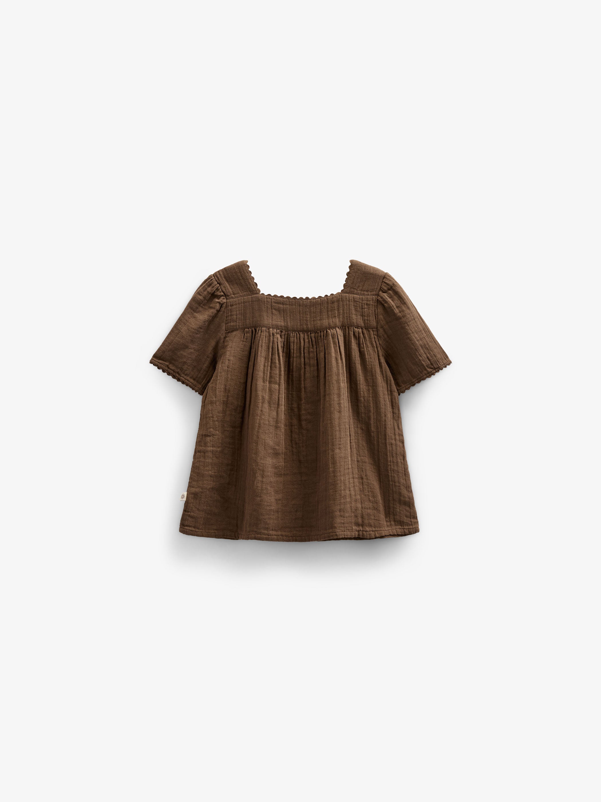 Gauze Blouse met Korte Mouwen - Tween - Dark Brown | 100917 Jasmine