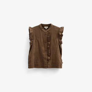 Mouwloze Top van Mousseline - Tween - Dark Brown | 100929 Jasmine