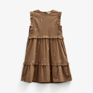 Geborduurde seersucker jurk - Kids - Coconut | 100978 Nora