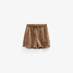 Geborduurde seersucker shorts - Kids - Coconut | 100986 Nora