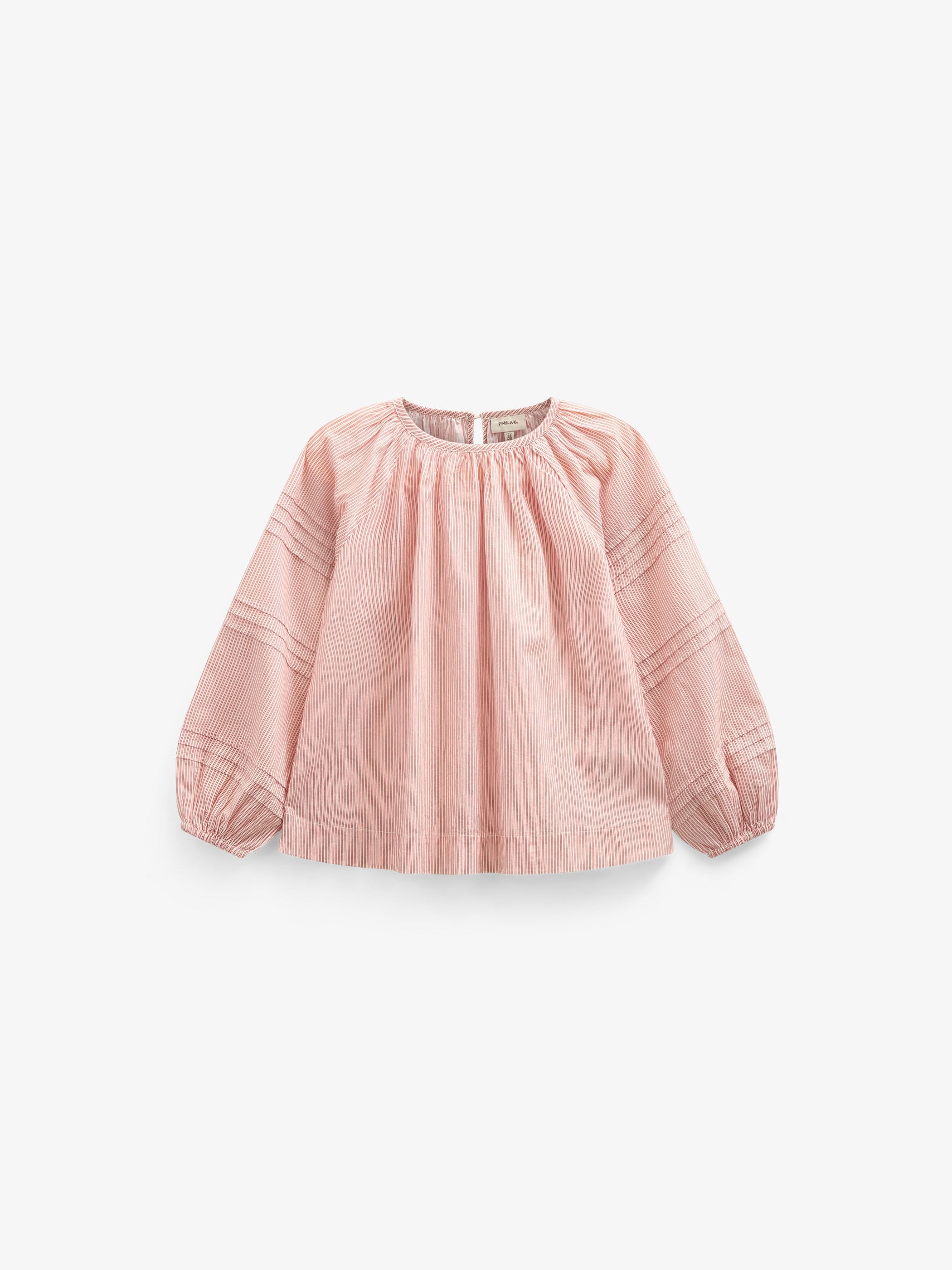 Gestreepte Blouse met Lange Mouwen - Tween - Offwhite/Cherry Red | 100991 Willa