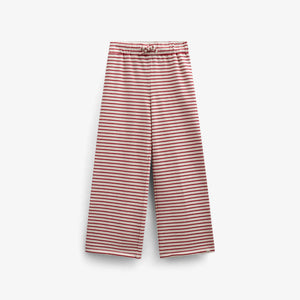 Gestreepte Jersey Broek met Wijde Pijpen - Tween - Cherry Red | 100996 Emmie