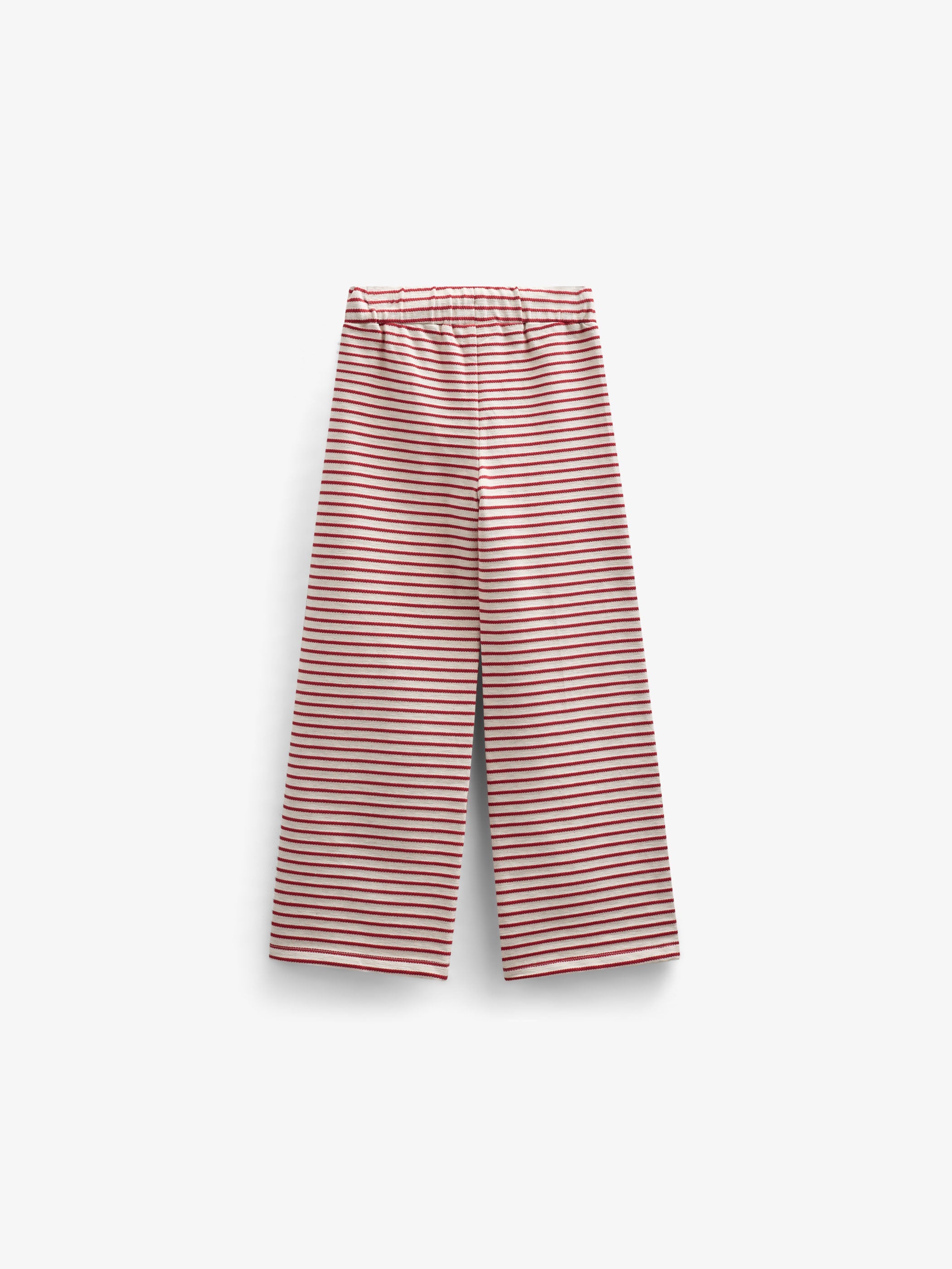 Gestreepte Jersey Broek met Wijde Pijpen - Tween - Cherry Red | 100996 Emmie