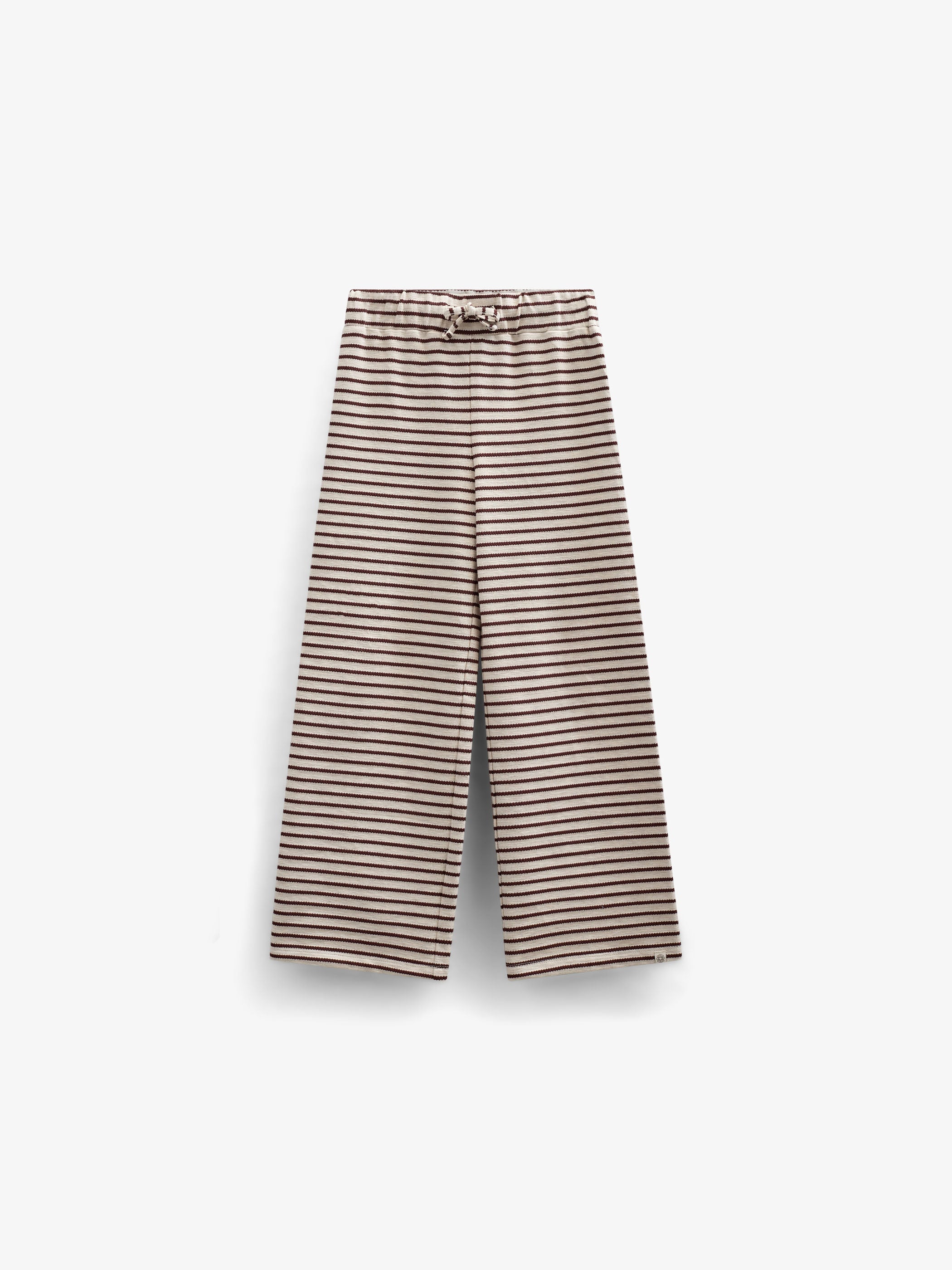 Gestreepte Wide-Leg Jersey Broek - Tween - Brown | 100997 Emmie