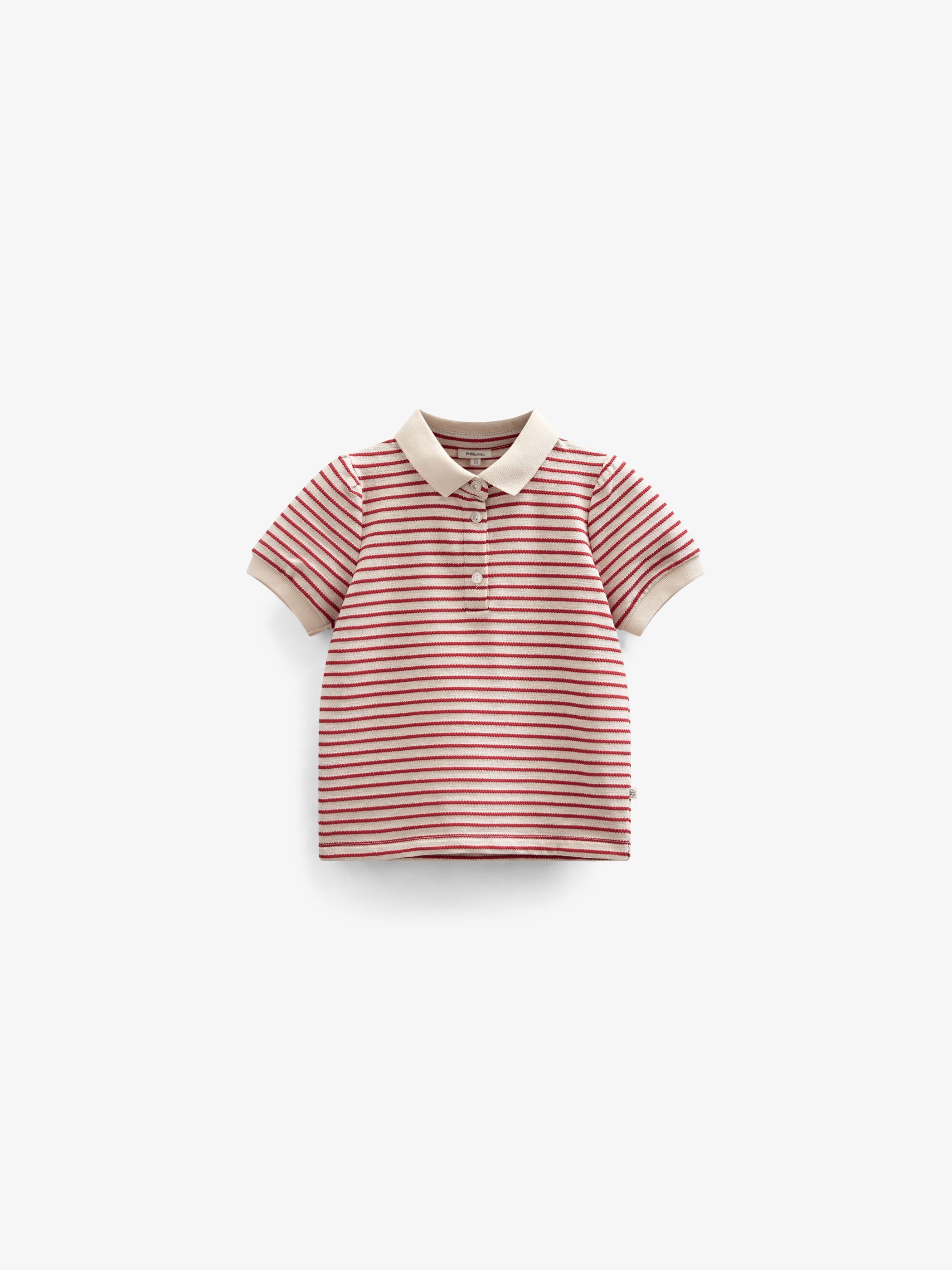 Gestreepte Jersey Polo - Tween - Cherry Red | 101003 Emmie