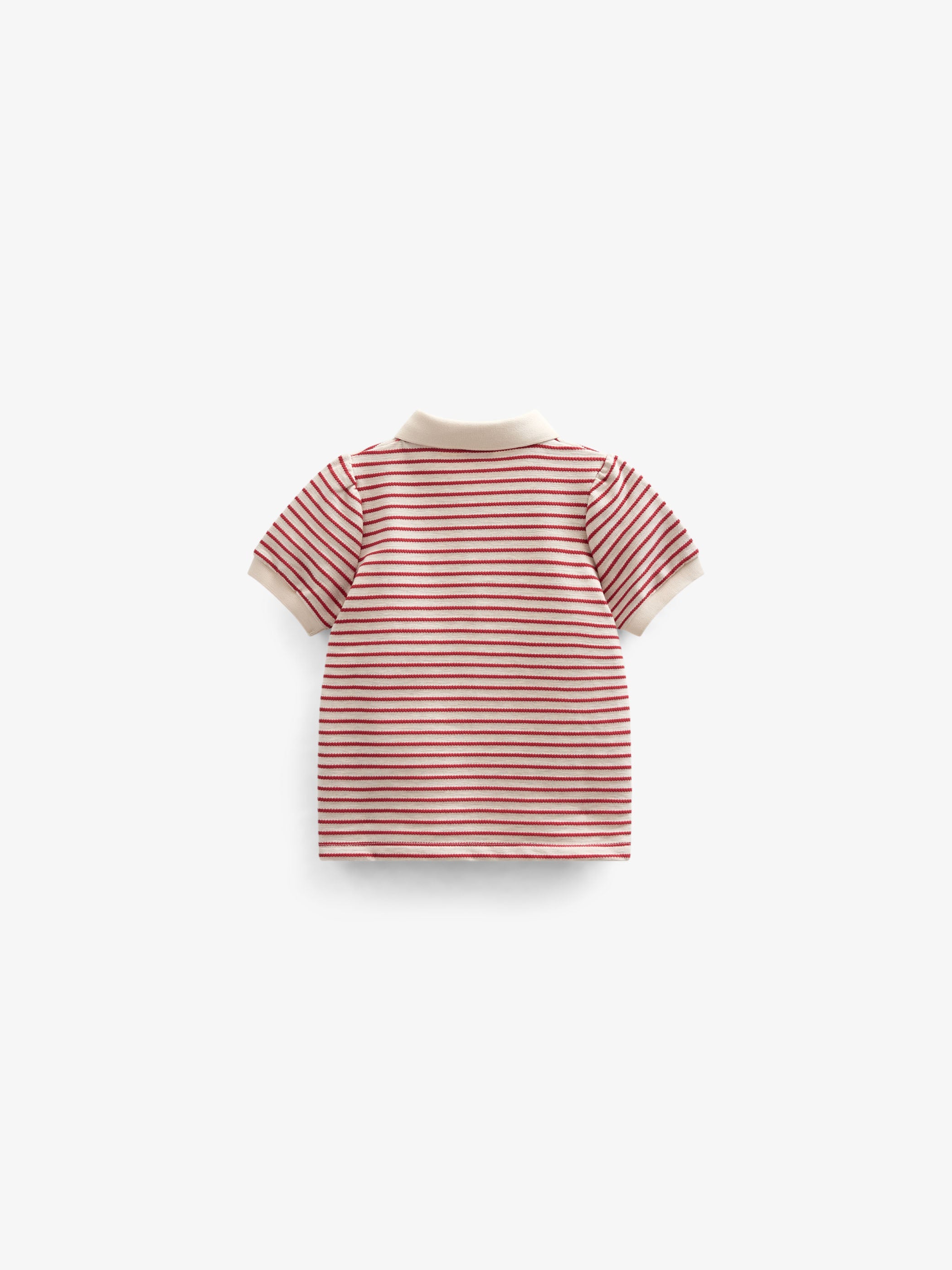 Gestreepte Jersey Polo - Tween - Cherry Red | 101003 Emmie