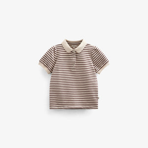 Striped Jersey Polo - Kids - Brown | 101004 Emmie