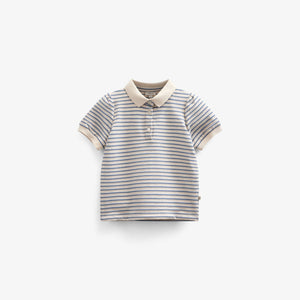 Gestreepte Jersey Polo - Kids - Blue | 101006 Emmie