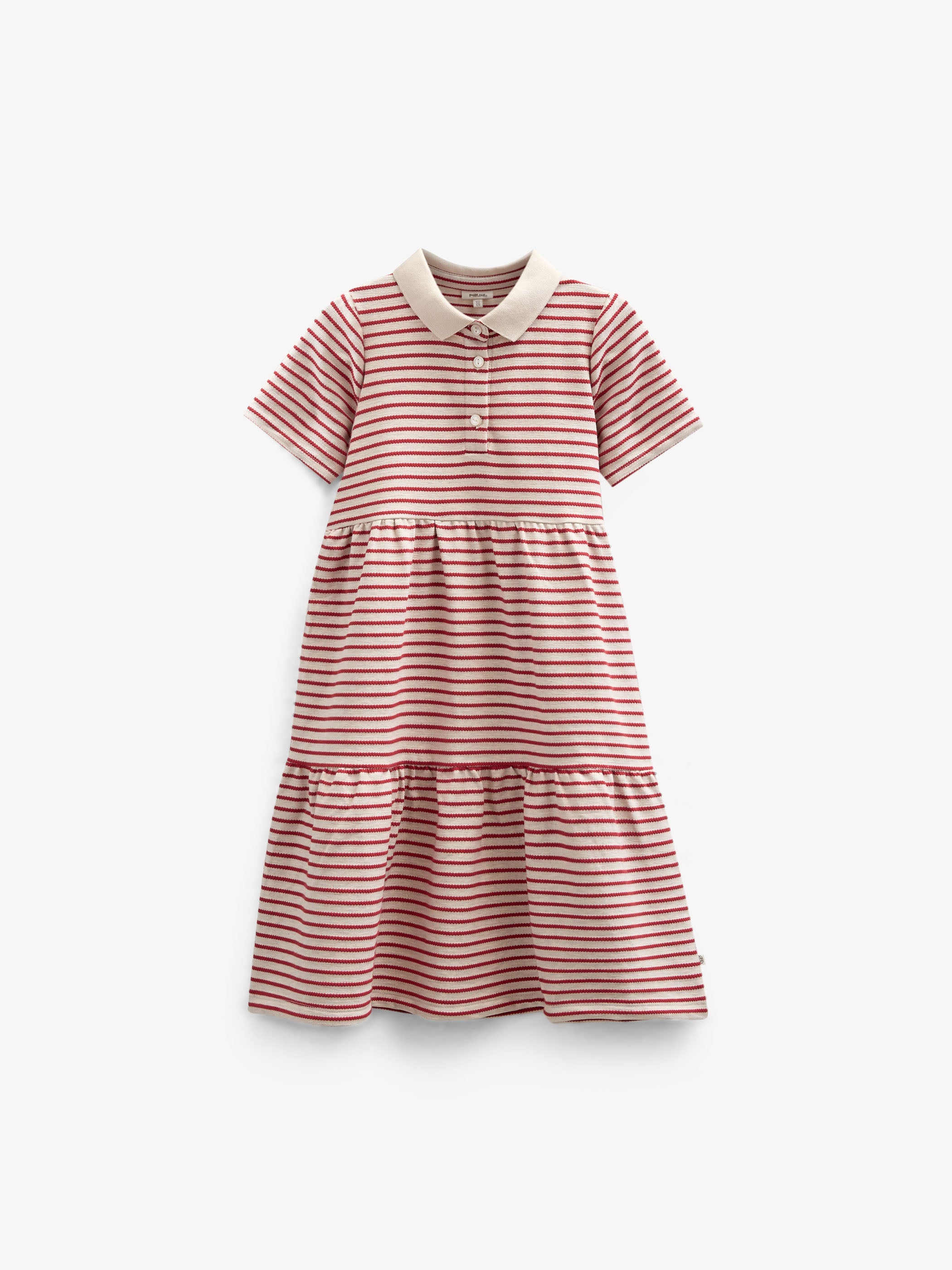 Gestreepte jersey jurk - Tween - Cherry Red | 101009 Emmie