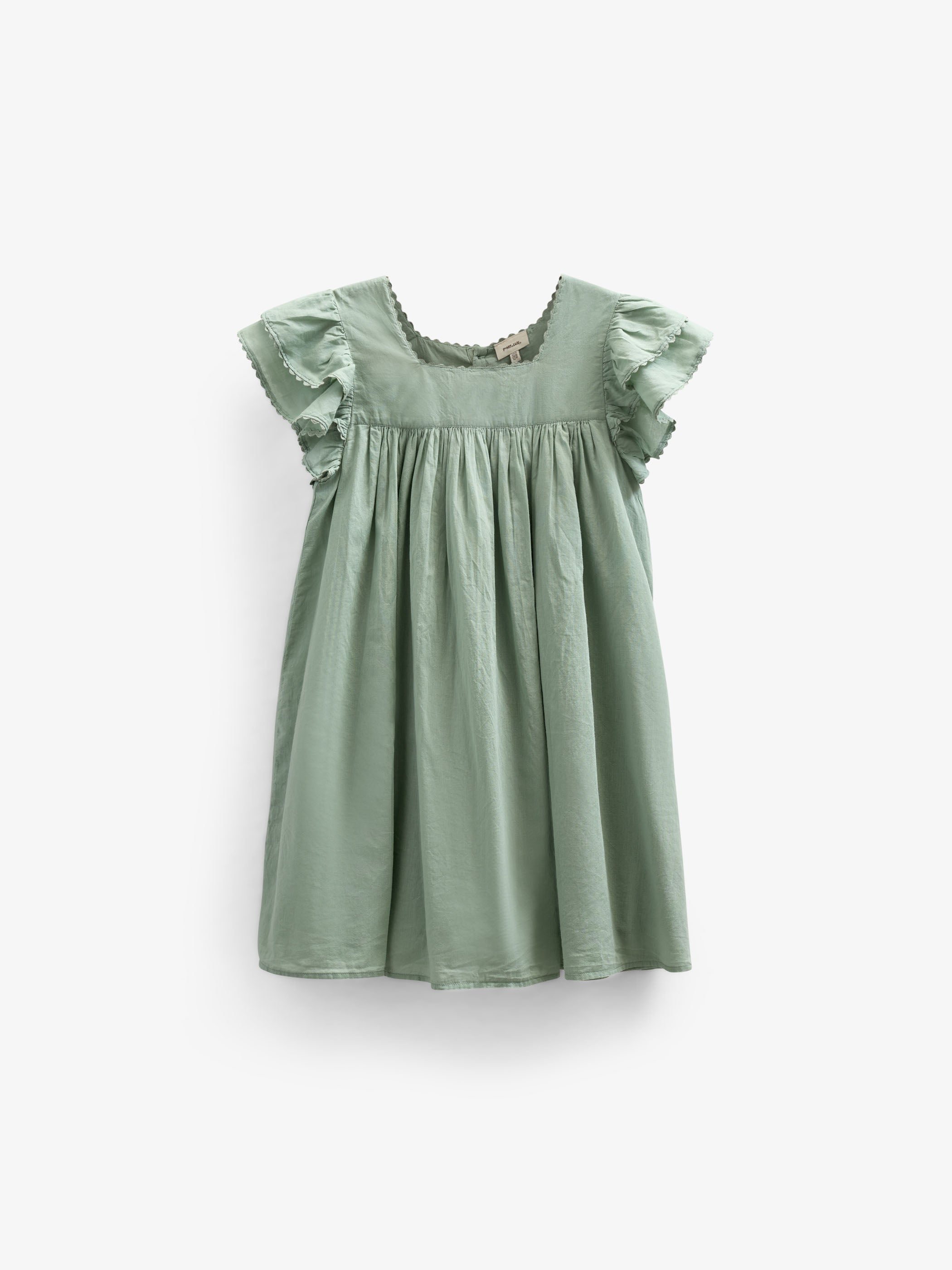 Katoenen jurk met Ric Rac Ruche - Kids - Dusty Green | 101035 Alma