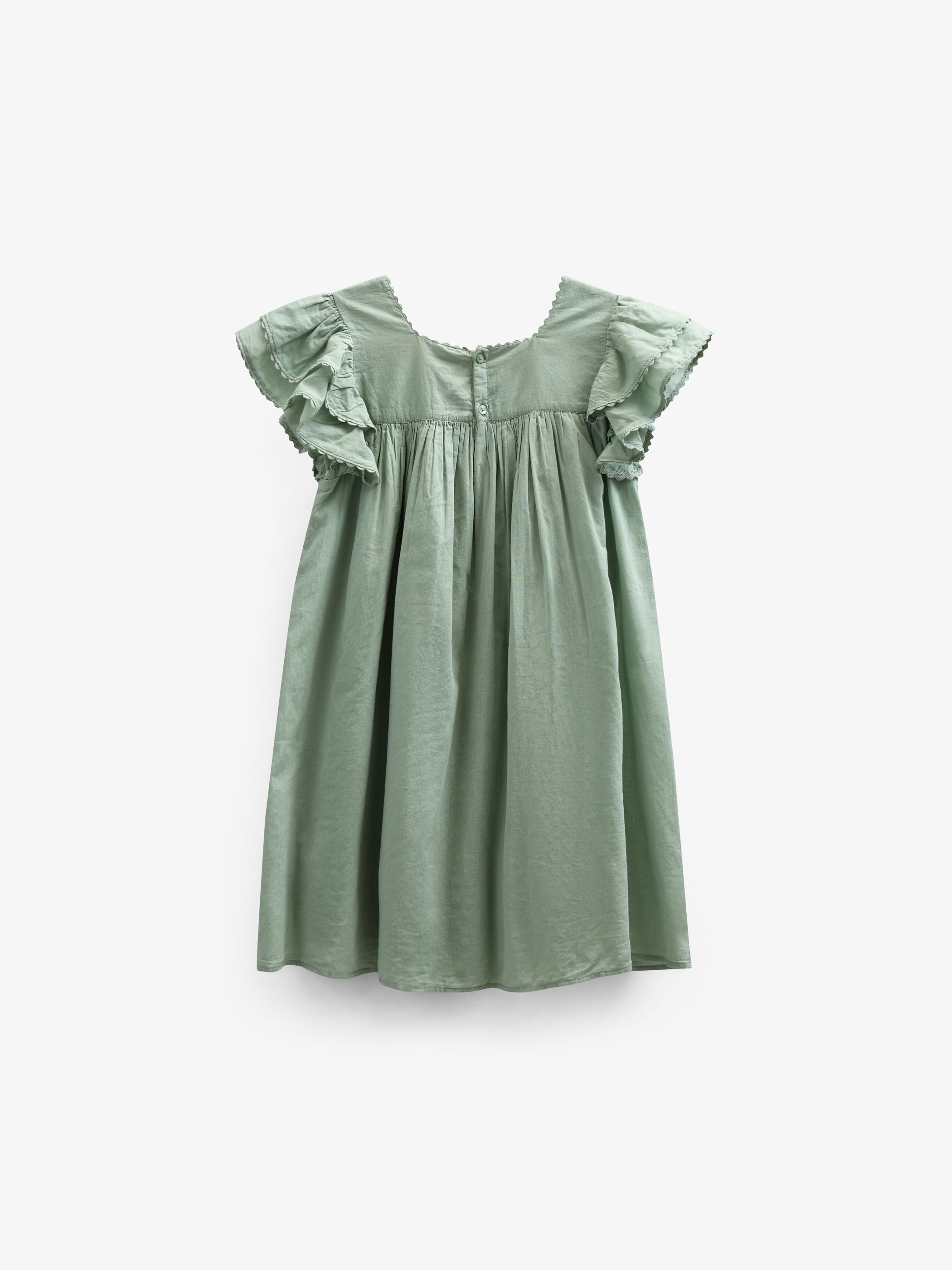 Katoenen jurk met Ric Rac Ruche - Kids - Dusty Green | 101035 Alma