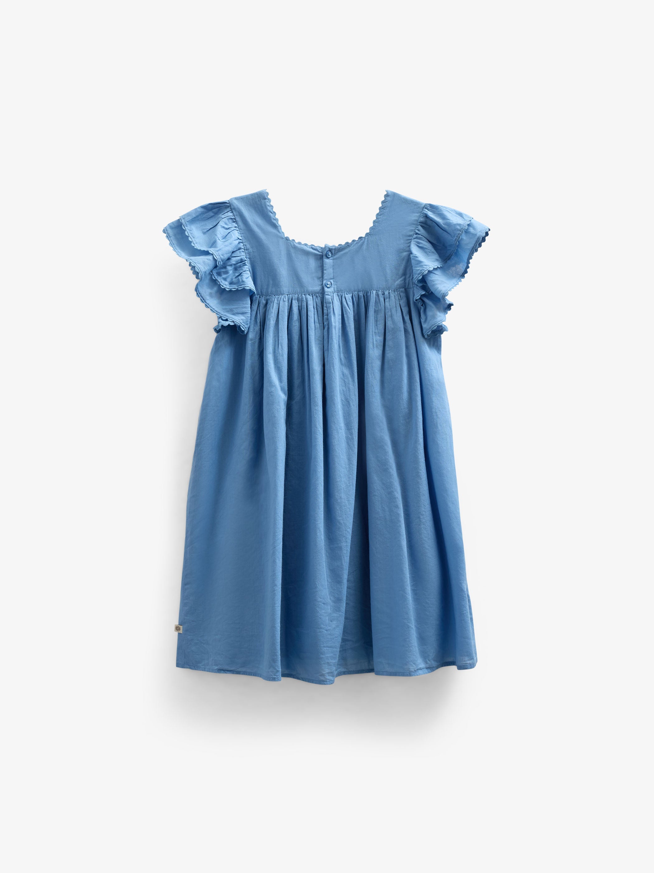 Katoenen jurk met Ric Rac Ruche - Kids - Dusty Blue | 101036 Alma