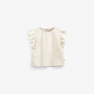 Poplin blouse met borduursel - Kids - Offwhite | 101043 Barbara