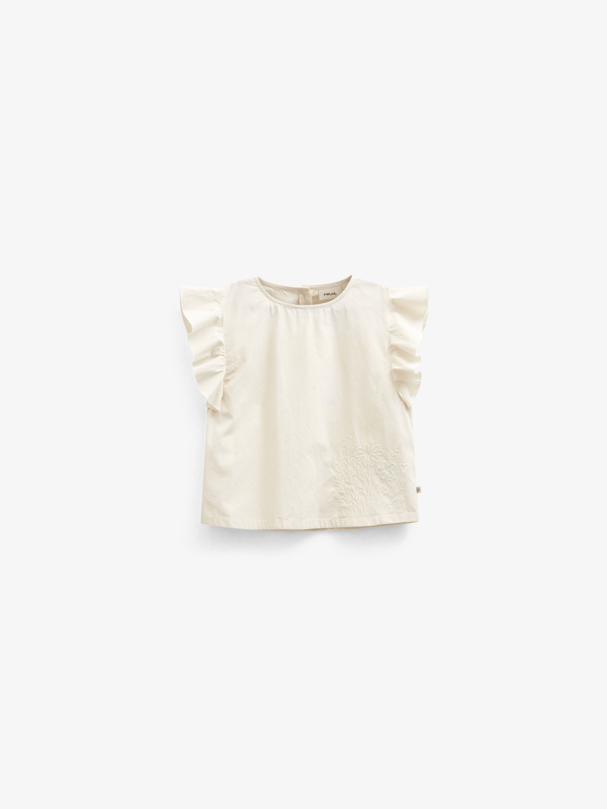 Poplin blouse met borduursel - Kids - Offwhite | 101043 Barbara