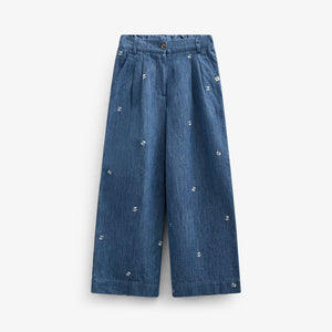 Geborduurde Lichte Denim Broek - Kids - Blue Denim | 101050 Isabella