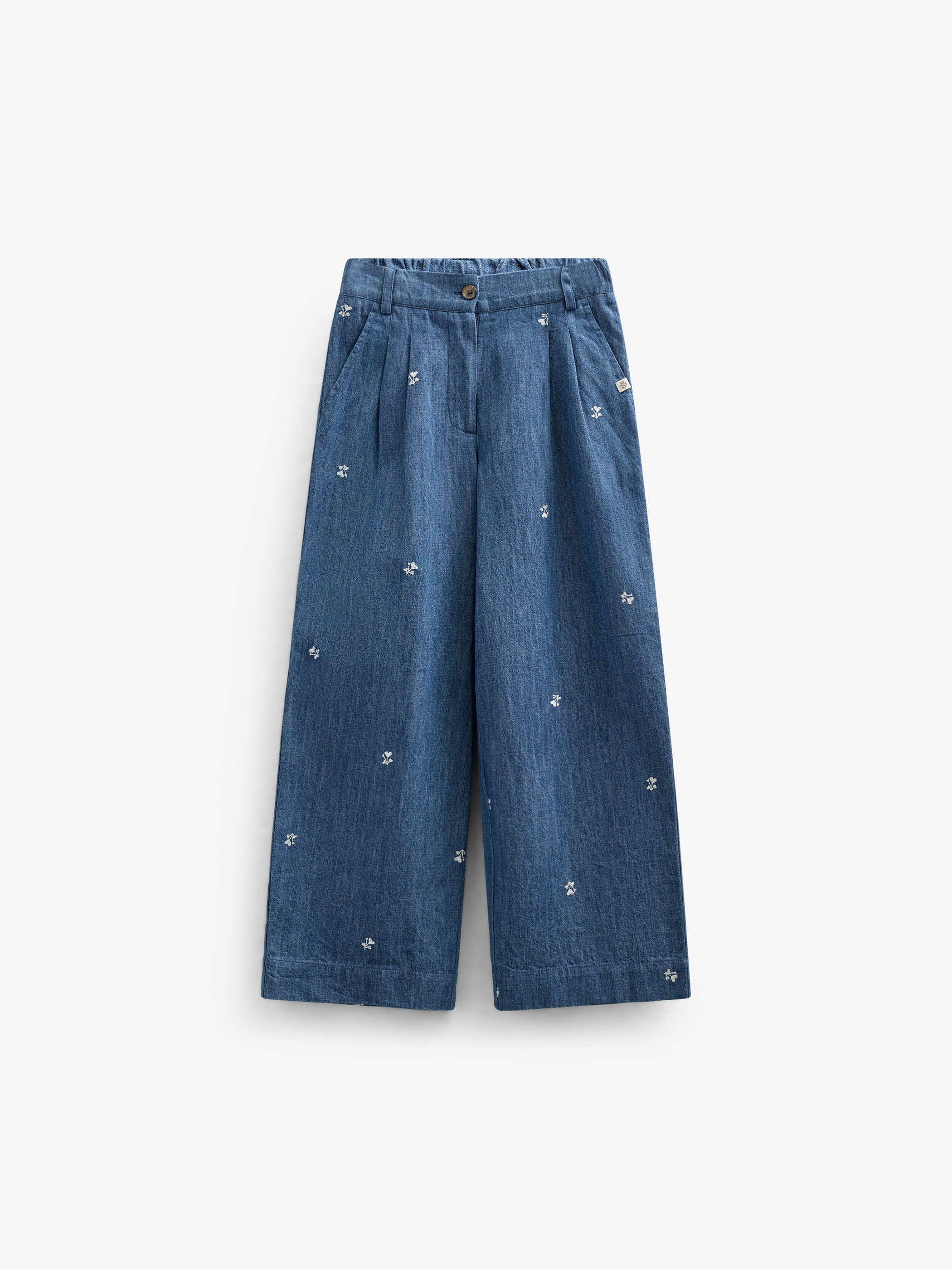 Geborduurde Lichte Denim Broek - Kids - Blue Denim | 101050 Isabella