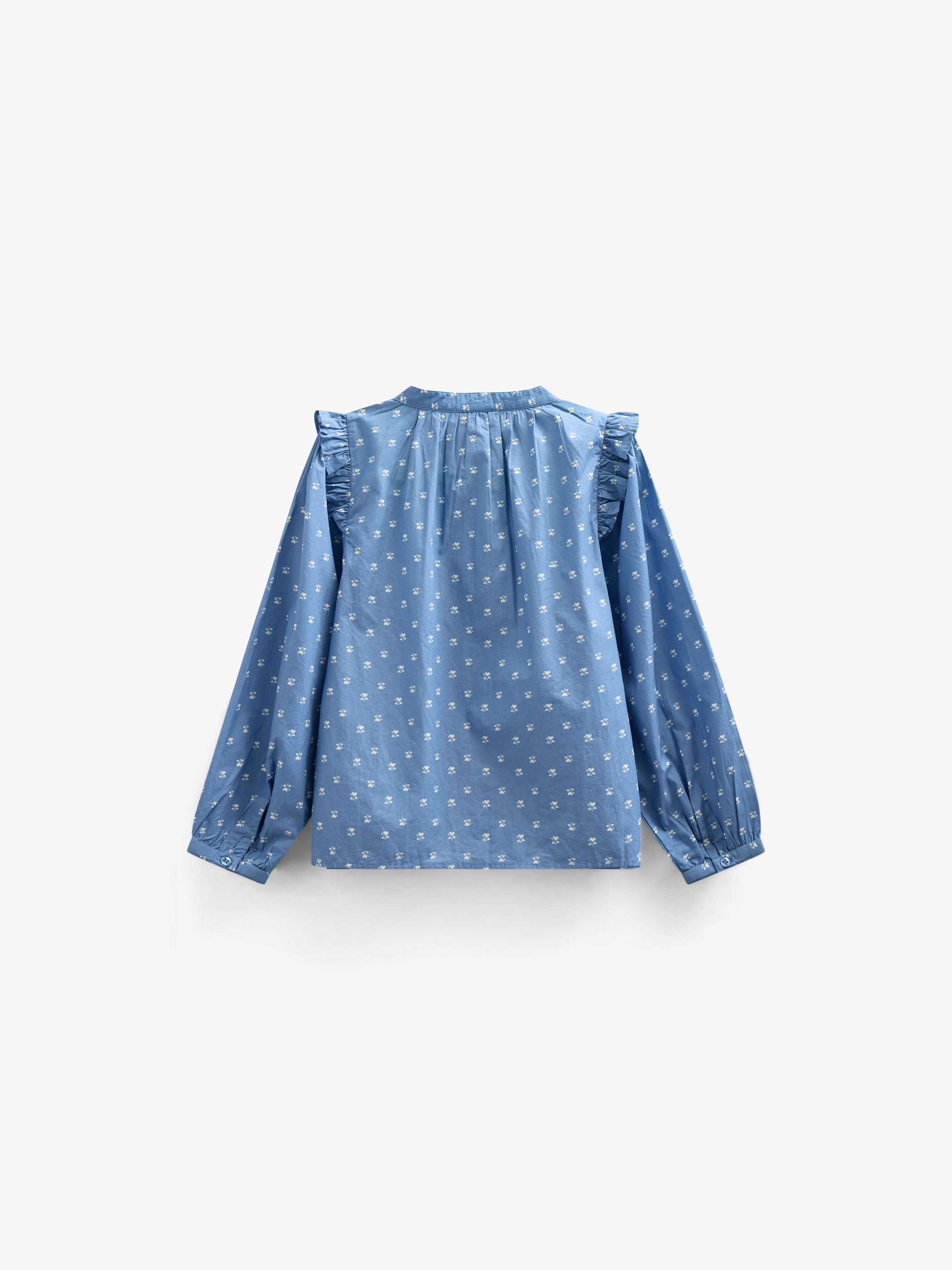 Bedrukte Poplin Overhemdblouse - Tween - Dusty Blue | 101087 Camilla