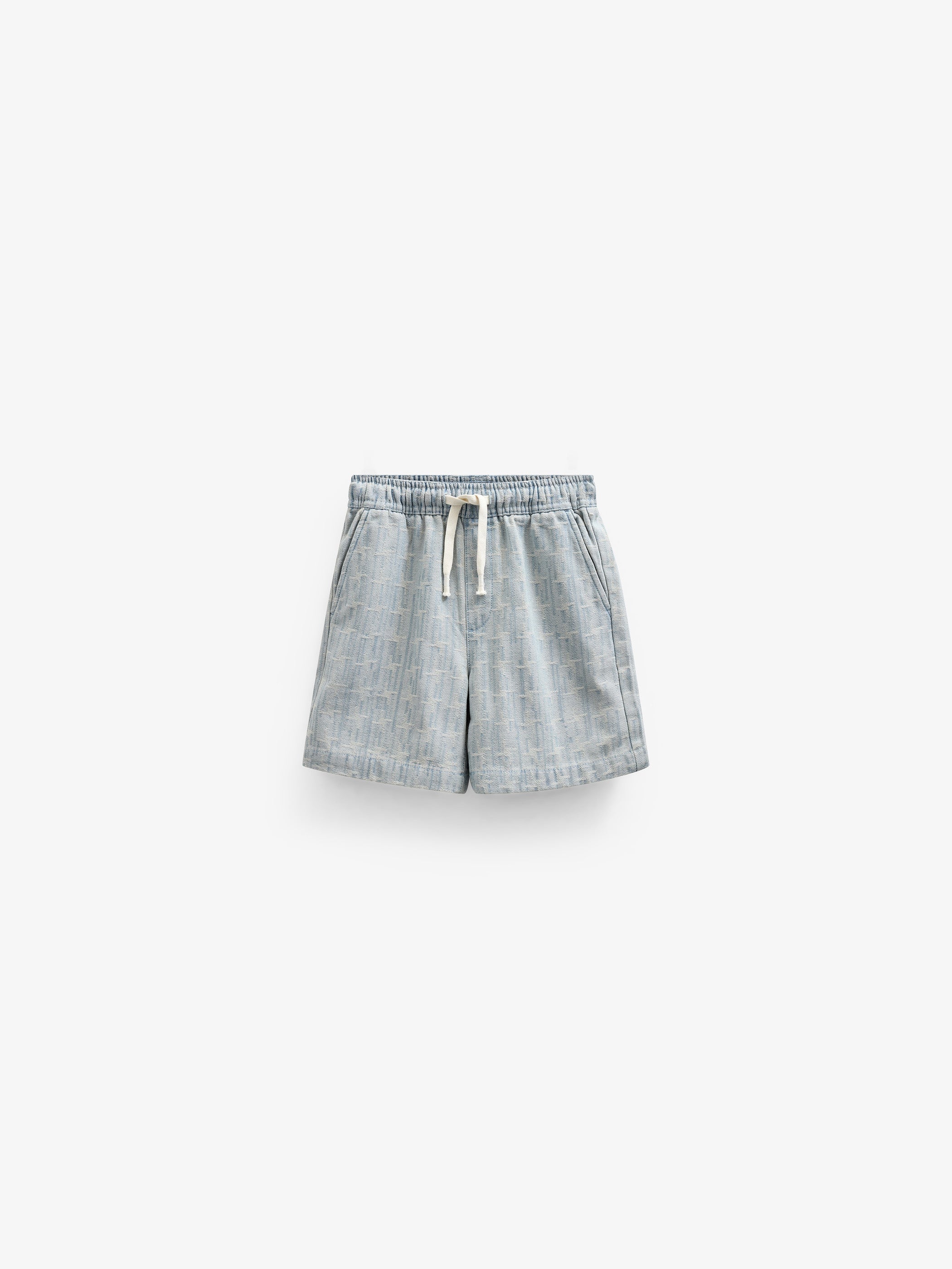 Baggy Jacquard Denim Shorts - Kids - Blue Denim | 101059 Kyle