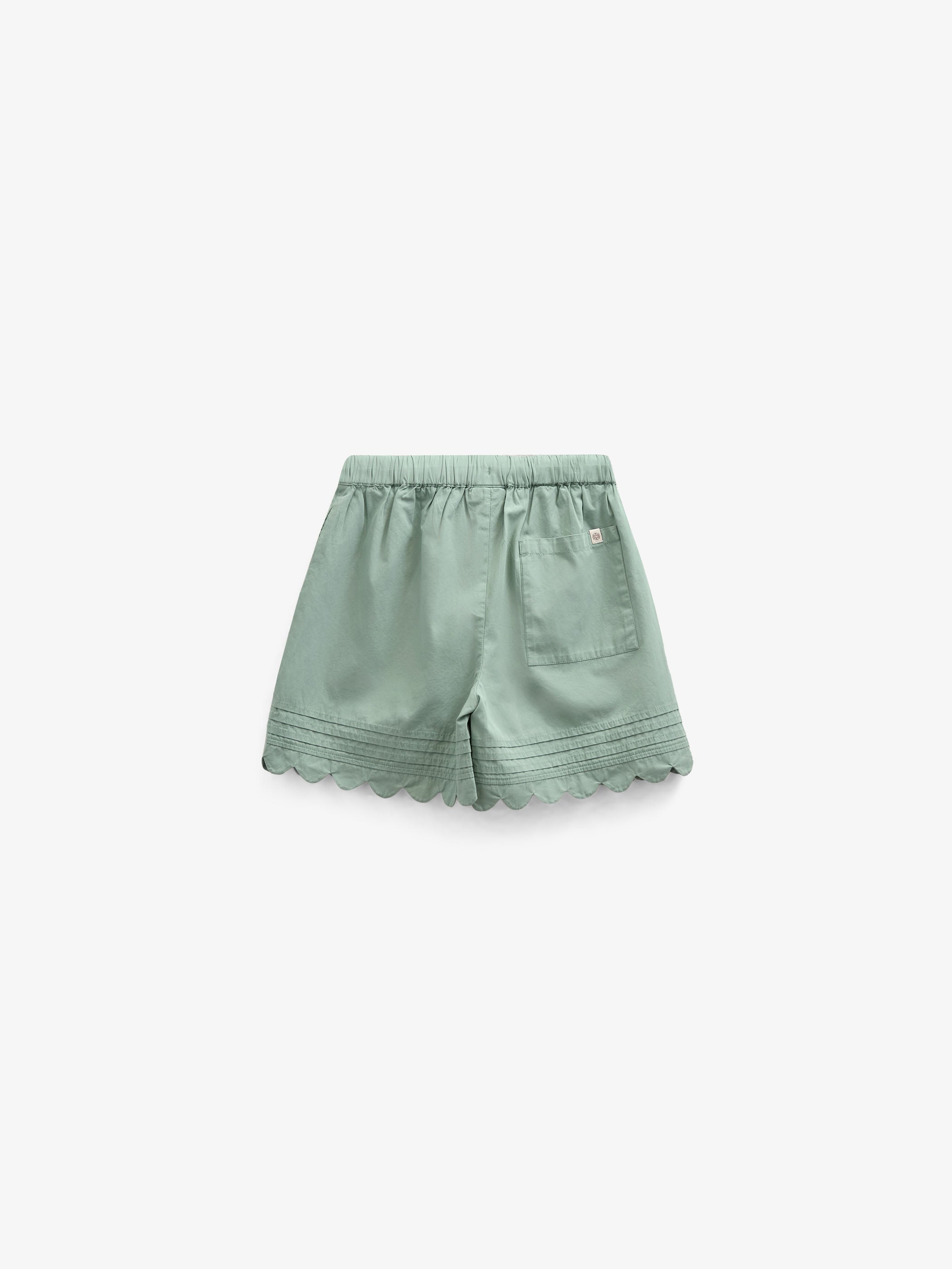 Poplinshorts met Scalloprand - Tween - Dusty Green | 101076 Joy