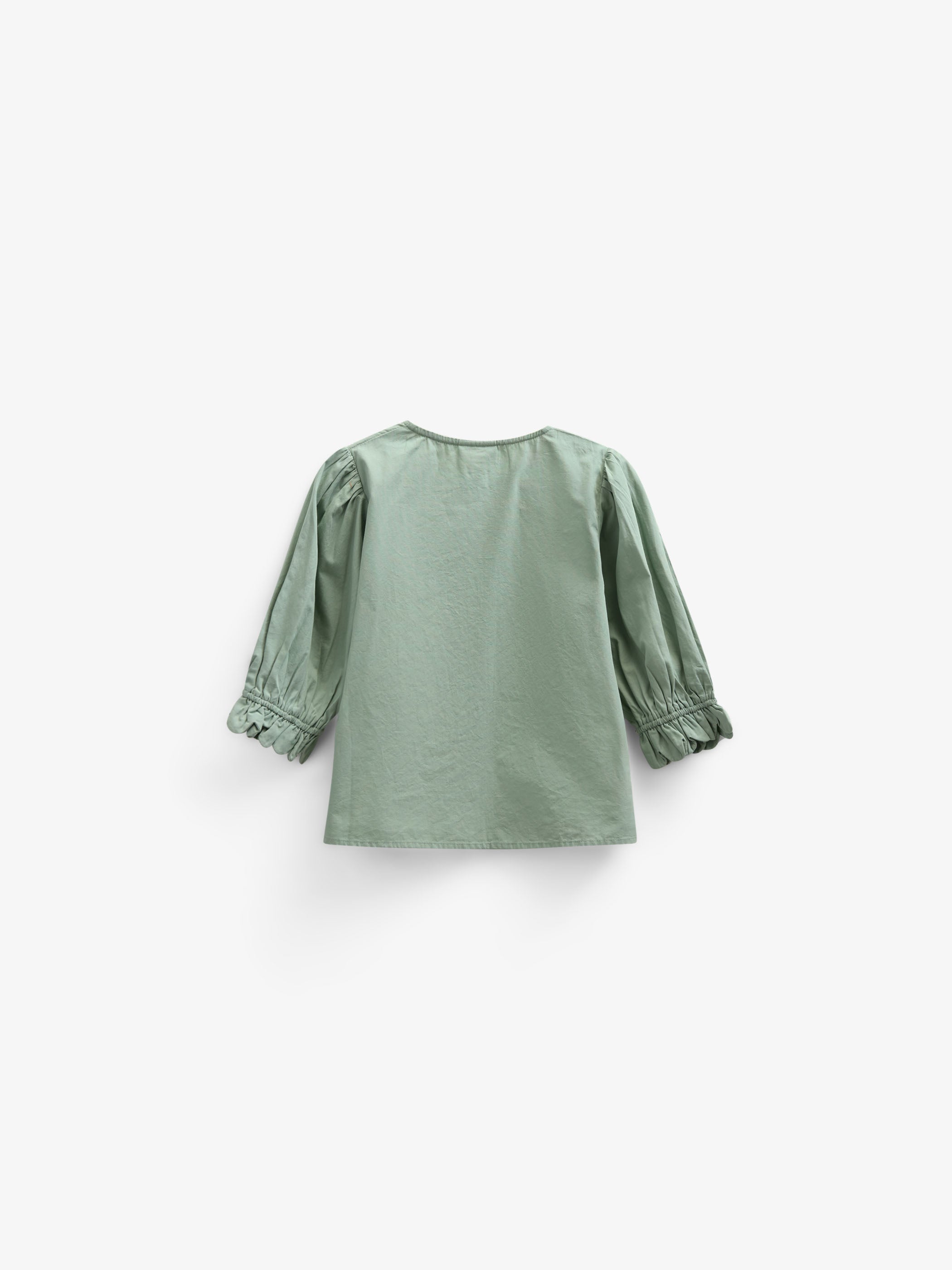 Poplin Blouse met Scallop Rand - Tween - Dusty Green | 101078 Joy