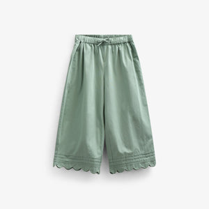 Poplinbroek met Geschulpte Rand - Kids - Dusty Green | 101049 Joy