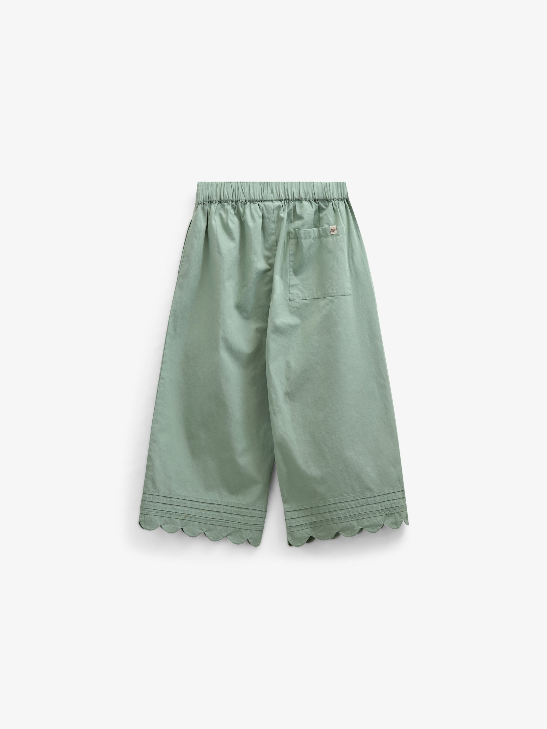 Poplinbroek met Geschulpte Rand - Kids - Dusty Green | 101049 Joy