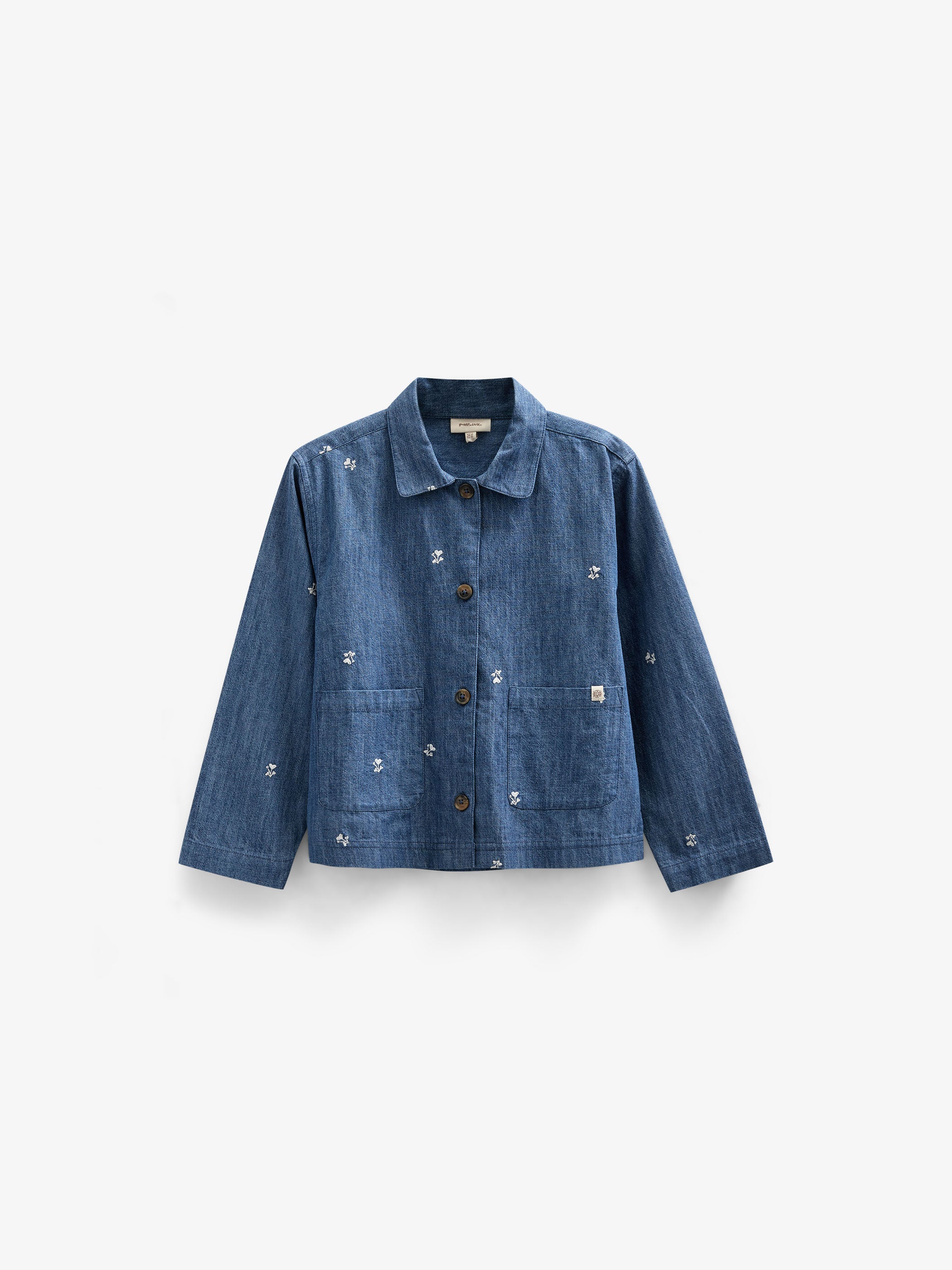 Geborduurde Lichte Denim Overhemdjas - Kids - Blue Denim | 101051 Isabella