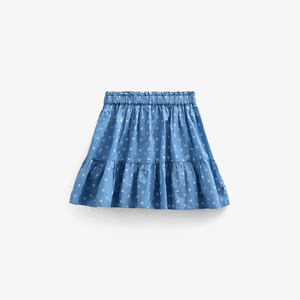 Bedrukte poplin rok - Kids - Dusty Blue | 101054 Camilla