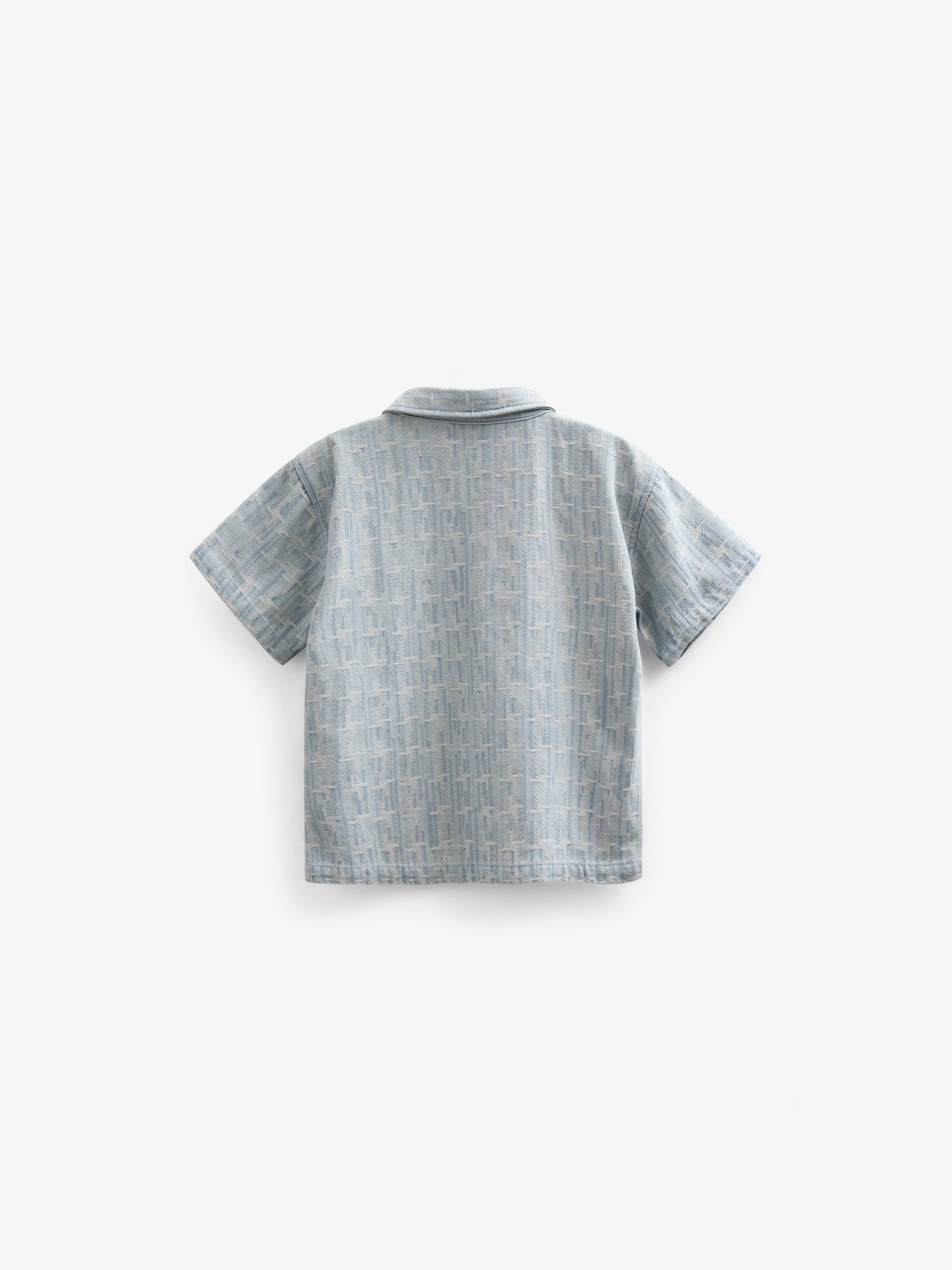 Jacquard Denim Korte Mouw Overhemdjas - Tween - Blue Denim | 101093 Kyle