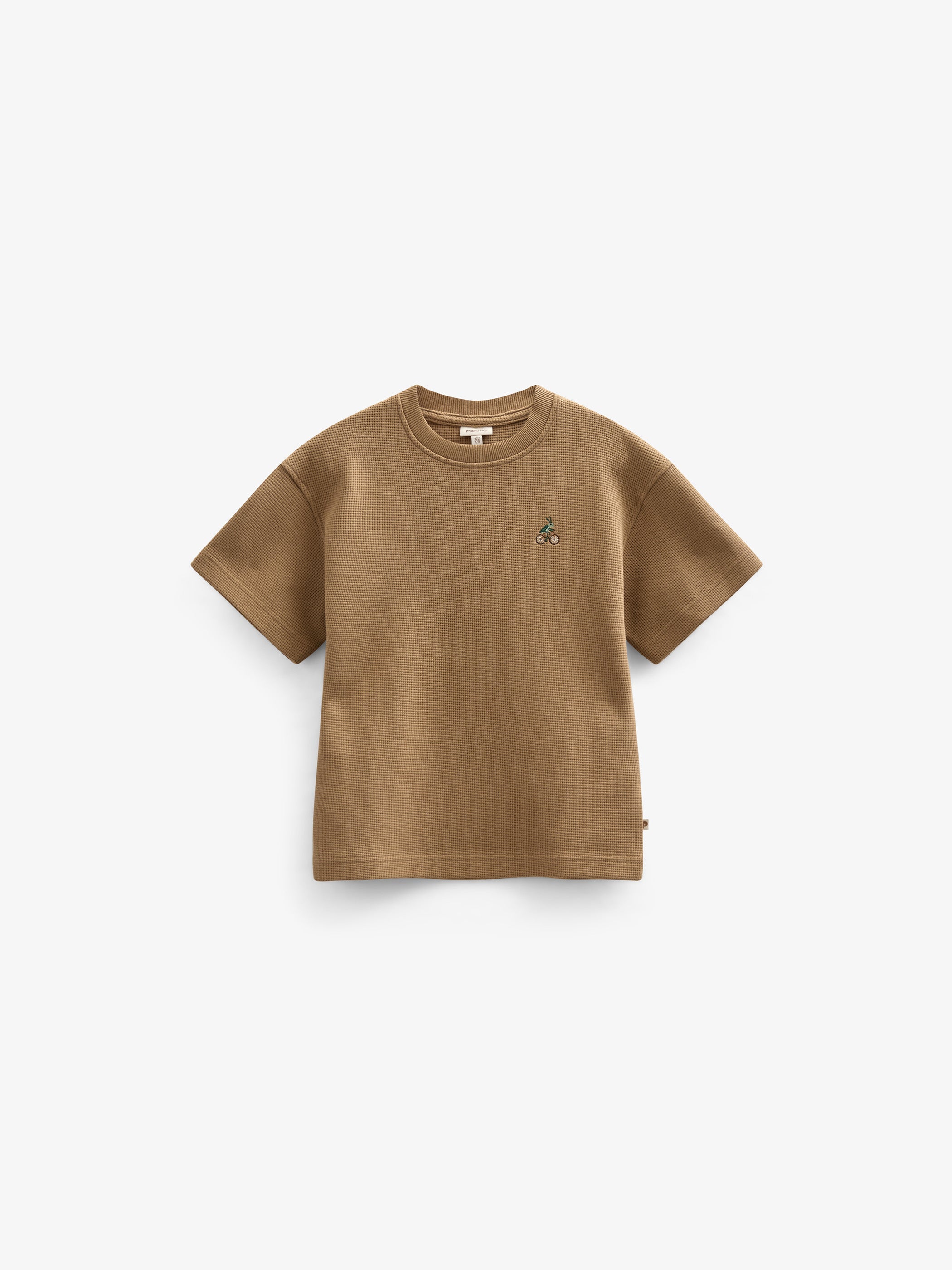 Wafel T-shirt - Kids - Khaki | 101148 Evan