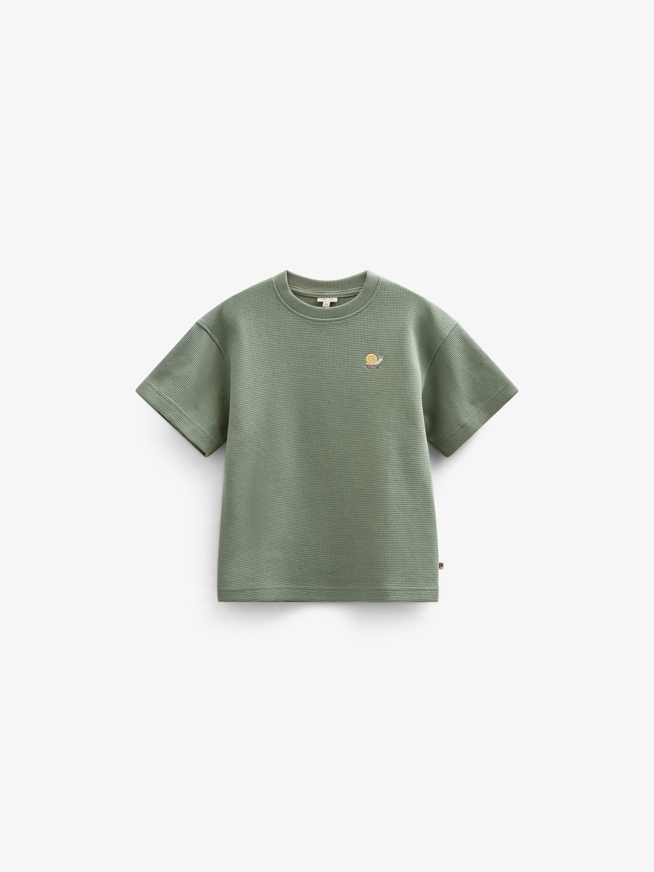 Wafel T-shirt - Kids - Dusty Green | 101155 Evan