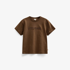 Slub jersey Borduur T-shirt - Kids - Dark Brown | 101157 Villum