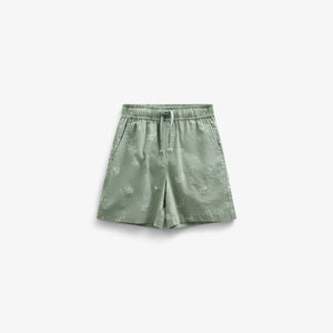 Bedrukte Linnenmix Shorts - Tween - Dusty Green | 101170 William