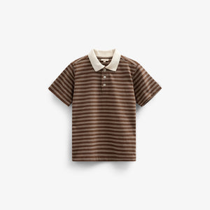 Gestreept Jersey Poloshirt - Tween - Dark Brown | 101174 Otto