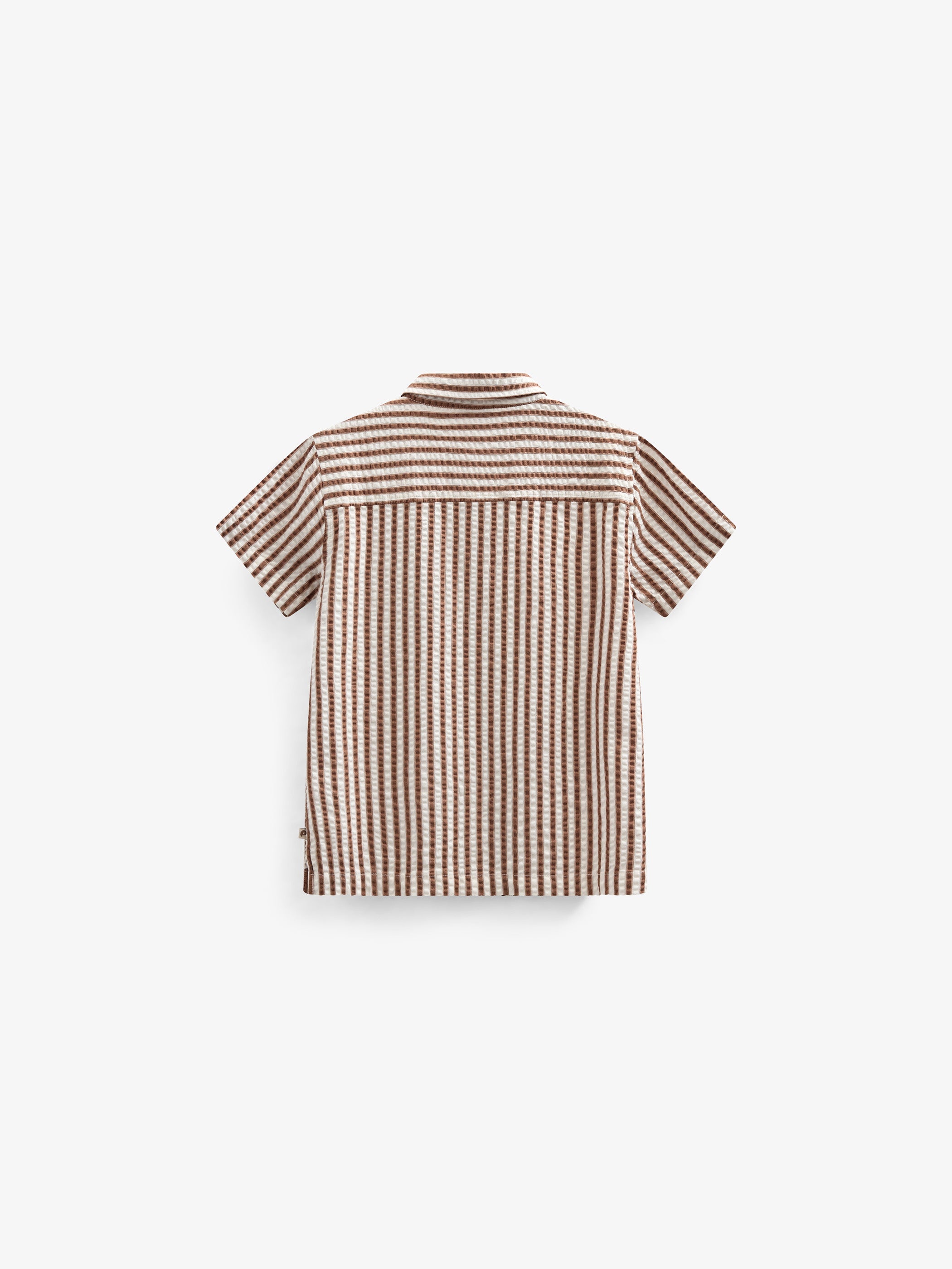 Gestreept seersucker overhemd - Kids - Brown | 101185 Frank