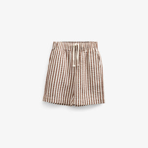 Gestreepte seersucker shorts - Kids - Brown | 101187 Frank