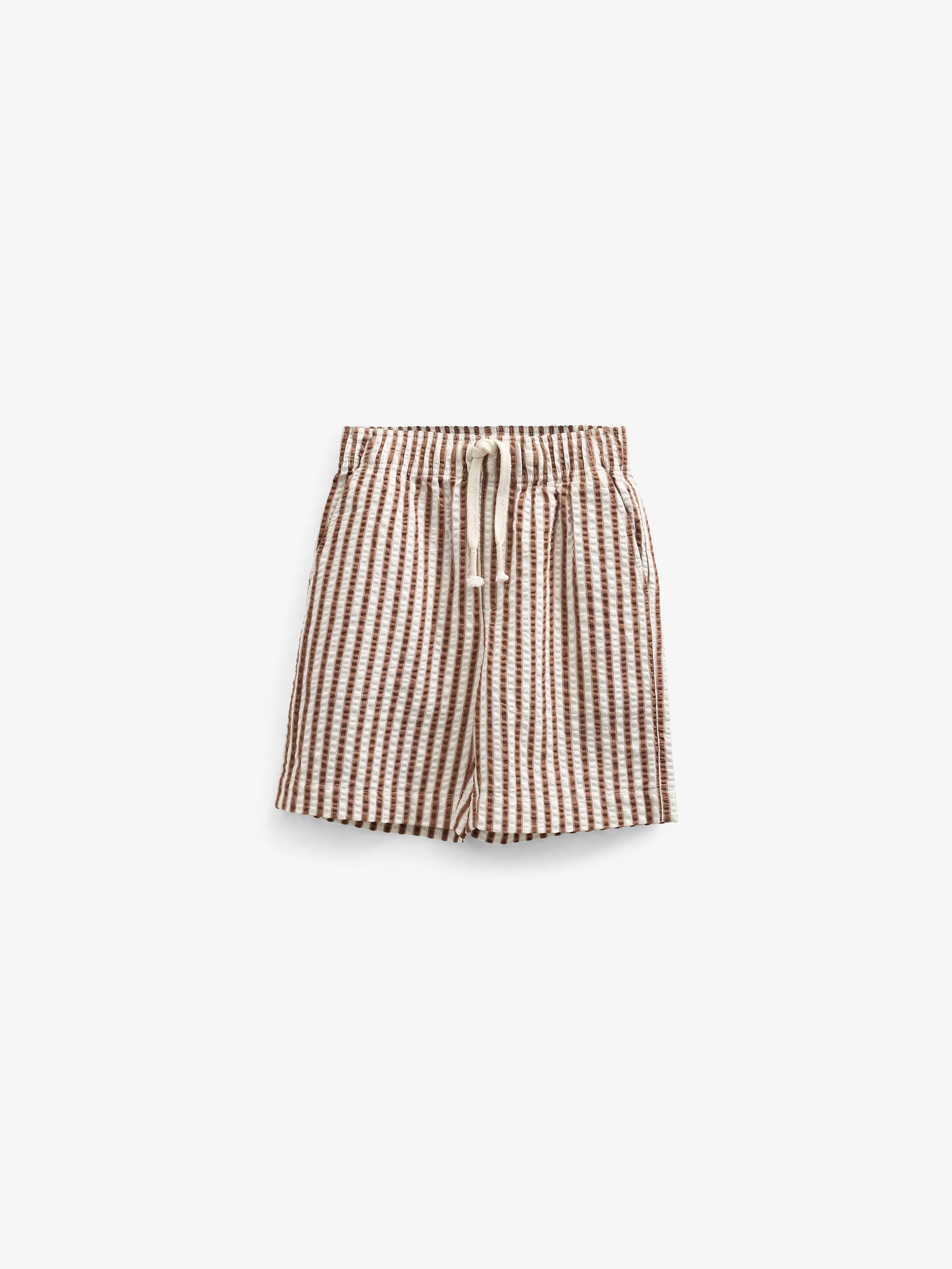 Gestreepte seersucker shorts - Kids - Brown | 101187 Frank