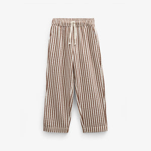 Gestreepte Seersucker Broek - Kids - Brown | 101189 Frank