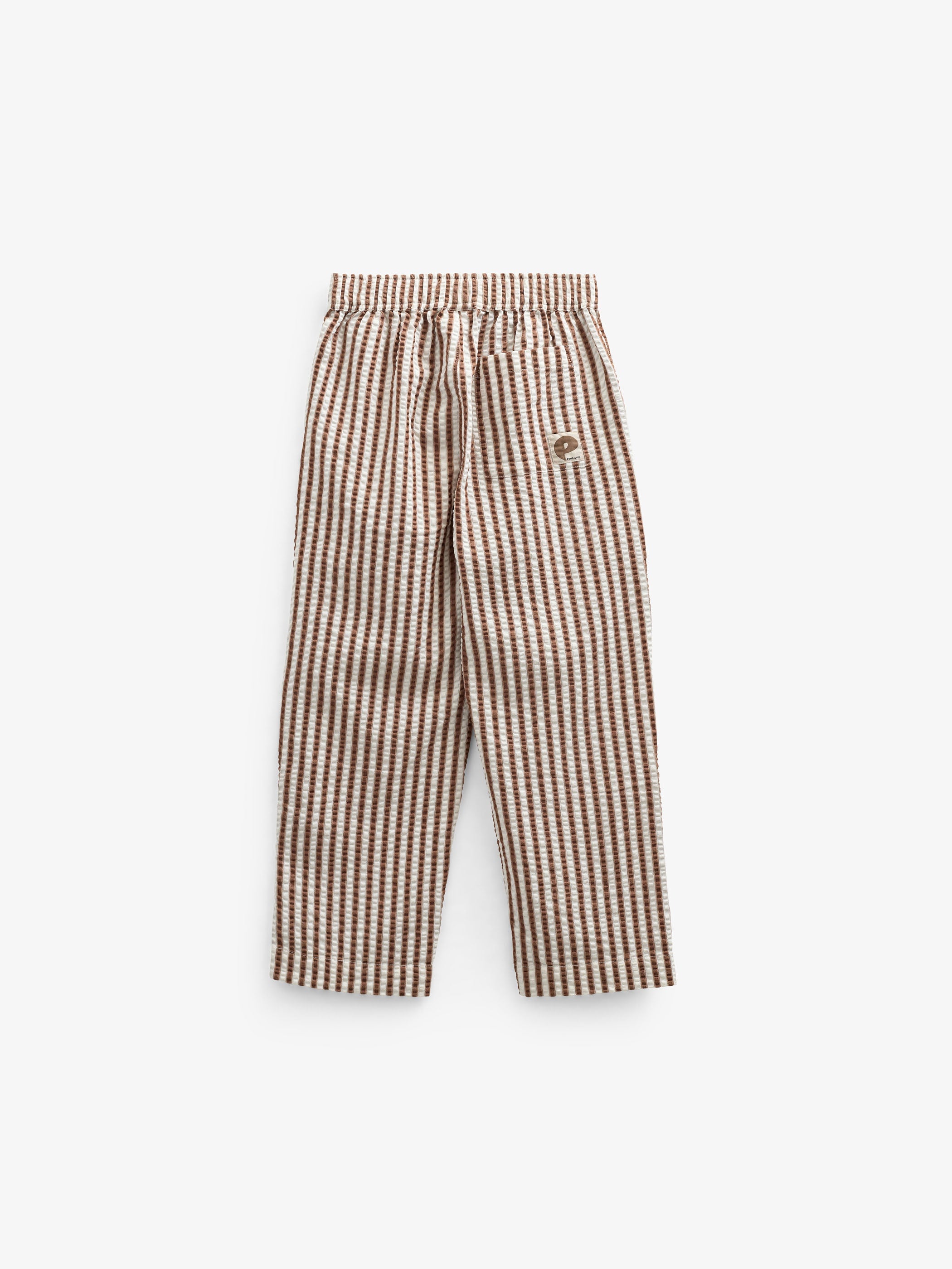 Gestreepte Seersucker Broek - Kids - Brown | 101189 Frank