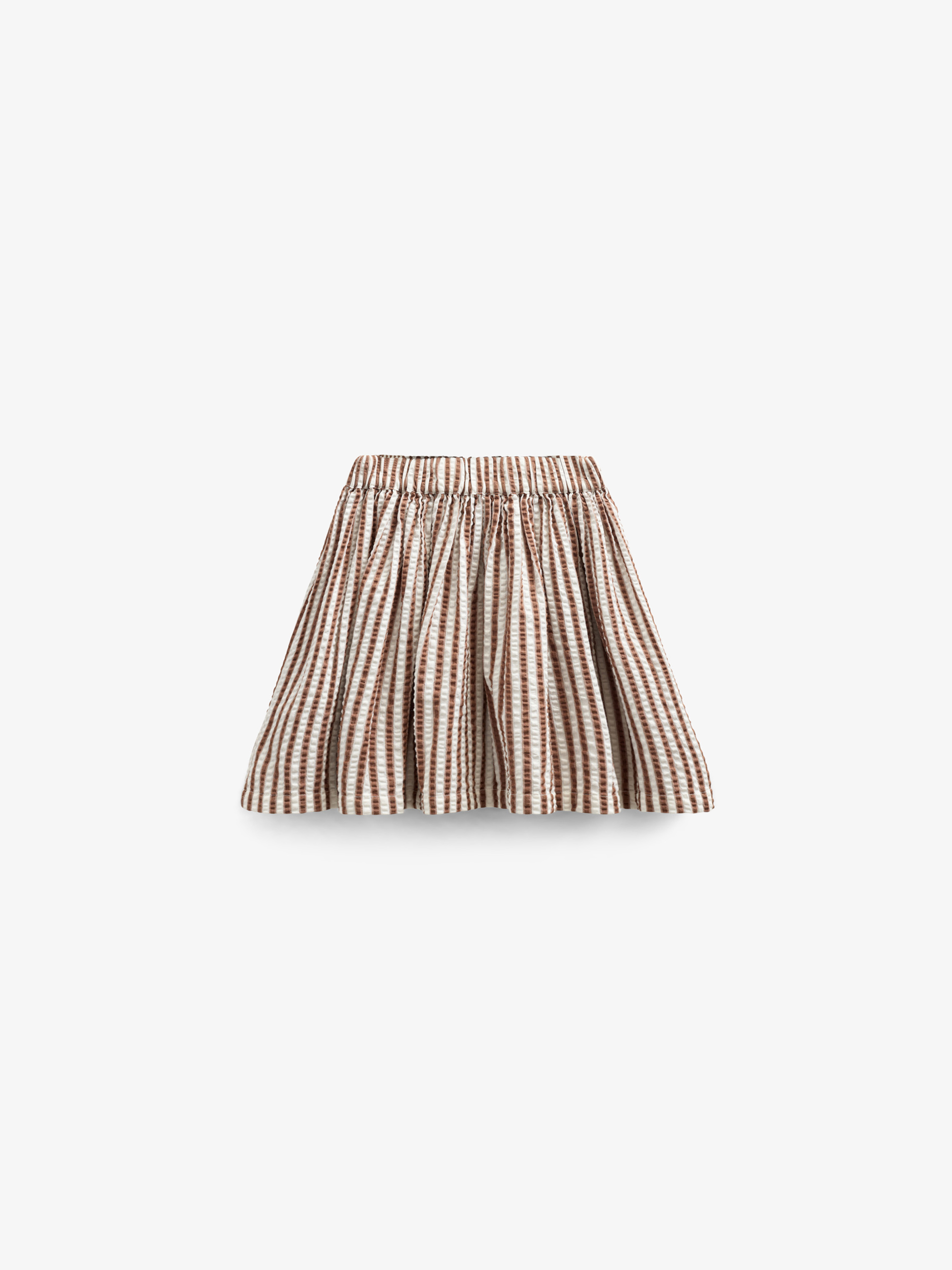 Gestreepte seersucker rok - Kids - Brown | 101193 Nadia
